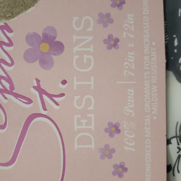 Spring St. Designs NWT Bunny On Bike Multicolor Shower Curtain/Liner - Picture 3 of 6